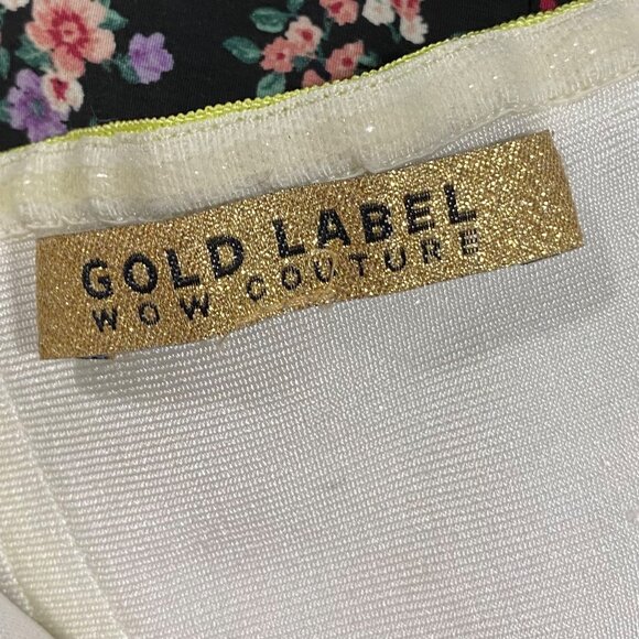 🔥🔥Gold Label Wow Couture Mini Bodycon Dress Neon Yellow Lace-Up Details Size M - Picture 14 of 14